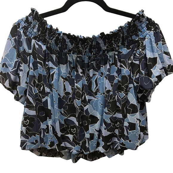 Free People Off-the-Shoulder Crop Top Womens Floral Print Size Small - Picture 1 of 6